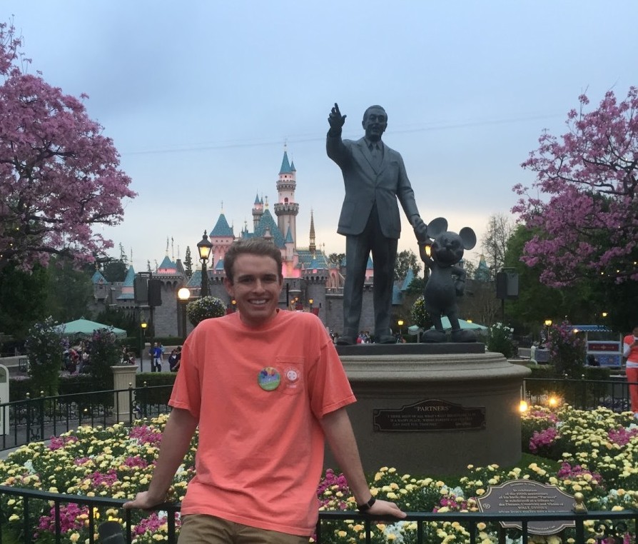 Senior Conner White enjoying the view with his pals Walt Disney and Mickey Mouse. (Photo courtesy of Conner White)